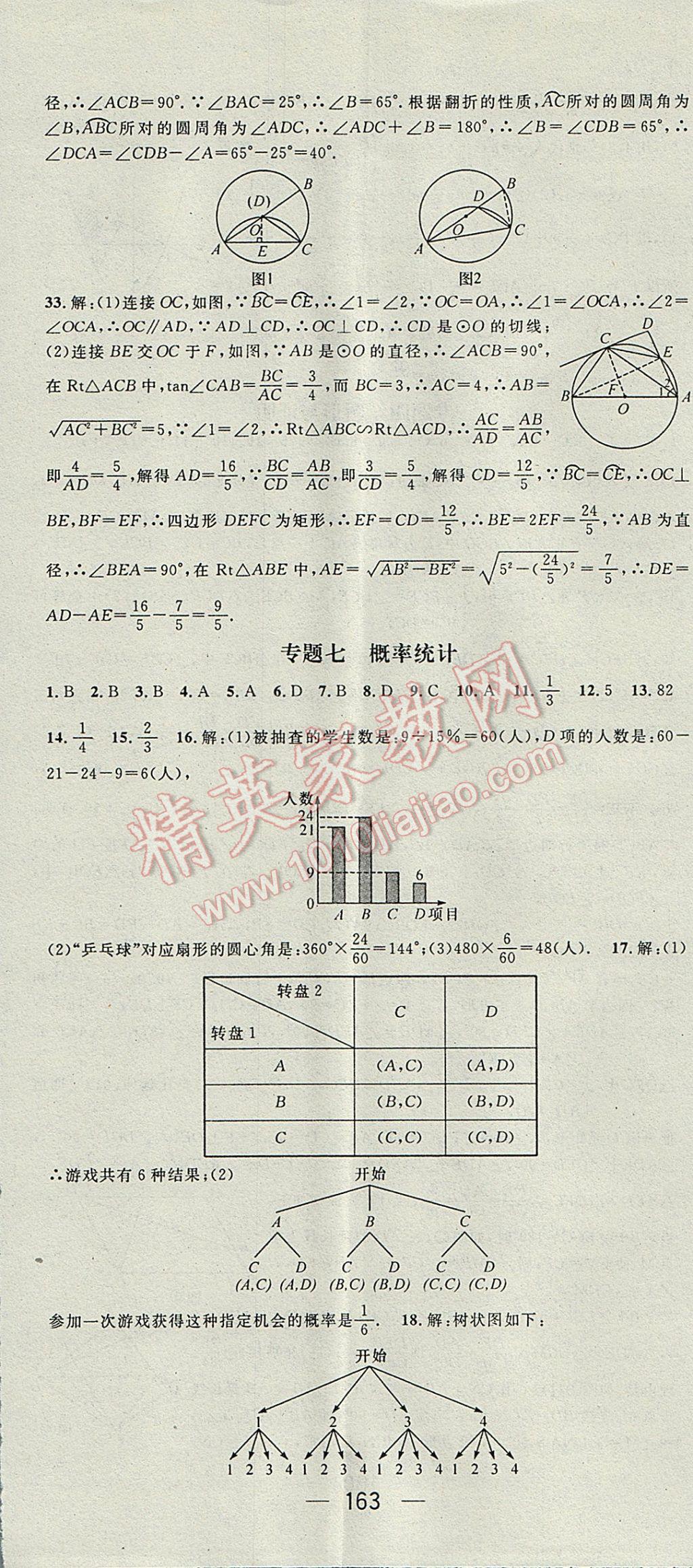 2017年精英新课堂九年级数学下册沪科版 参考答案第23页