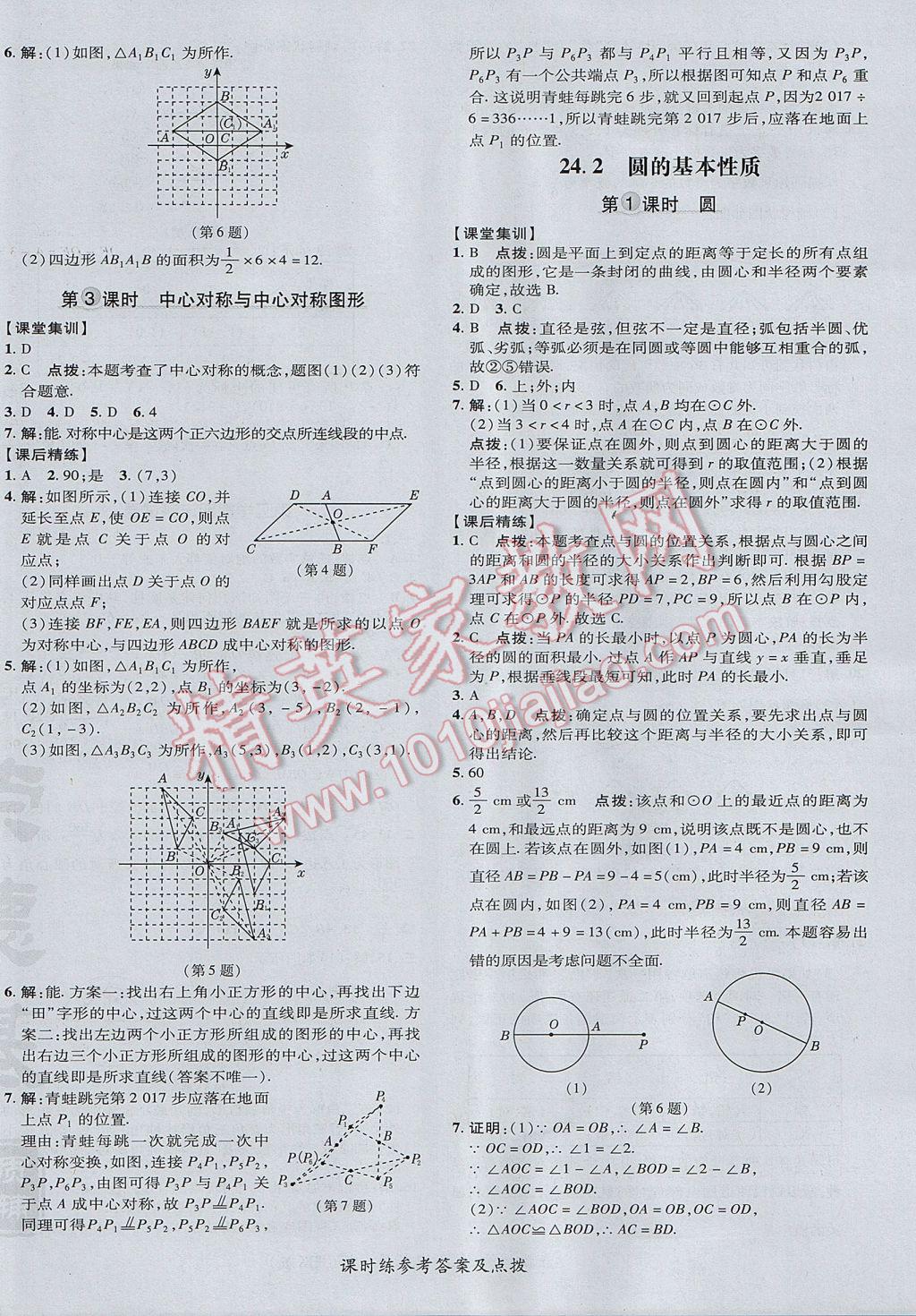 2017年點(diǎn)撥訓(xùn)練九年級(jí)數(shù)學(xué)下冊(cè)滬科版 參考答案第8頁(yè)