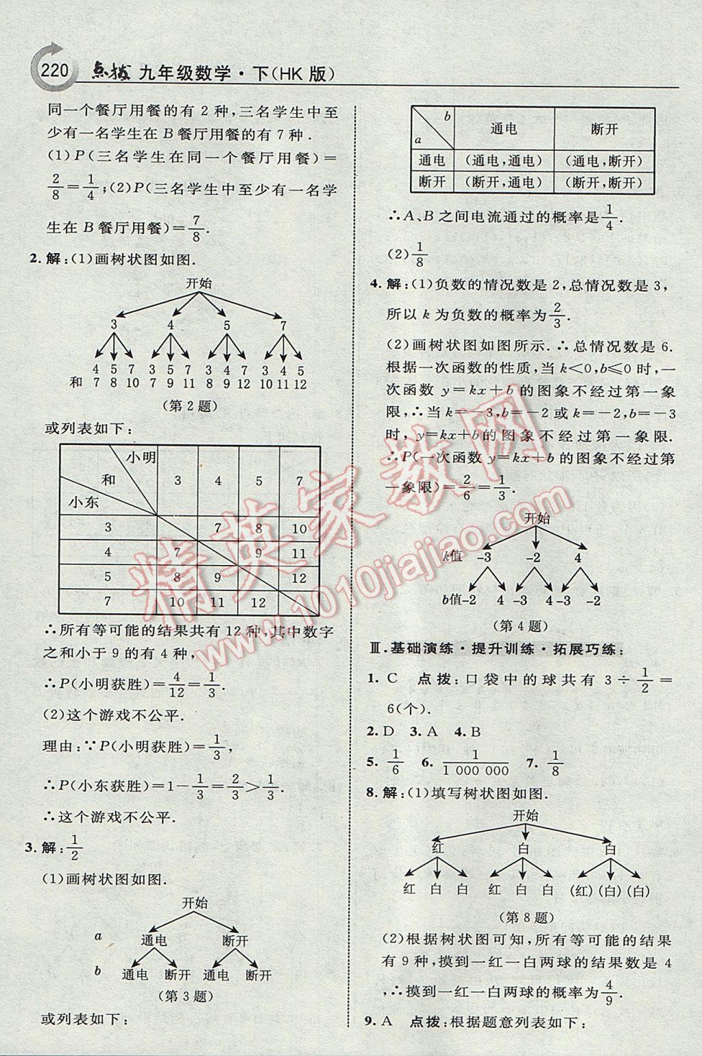 2017年特高級教師點撥九年級數(shù)學(xué)下冊滬科版 參考答案第46頁