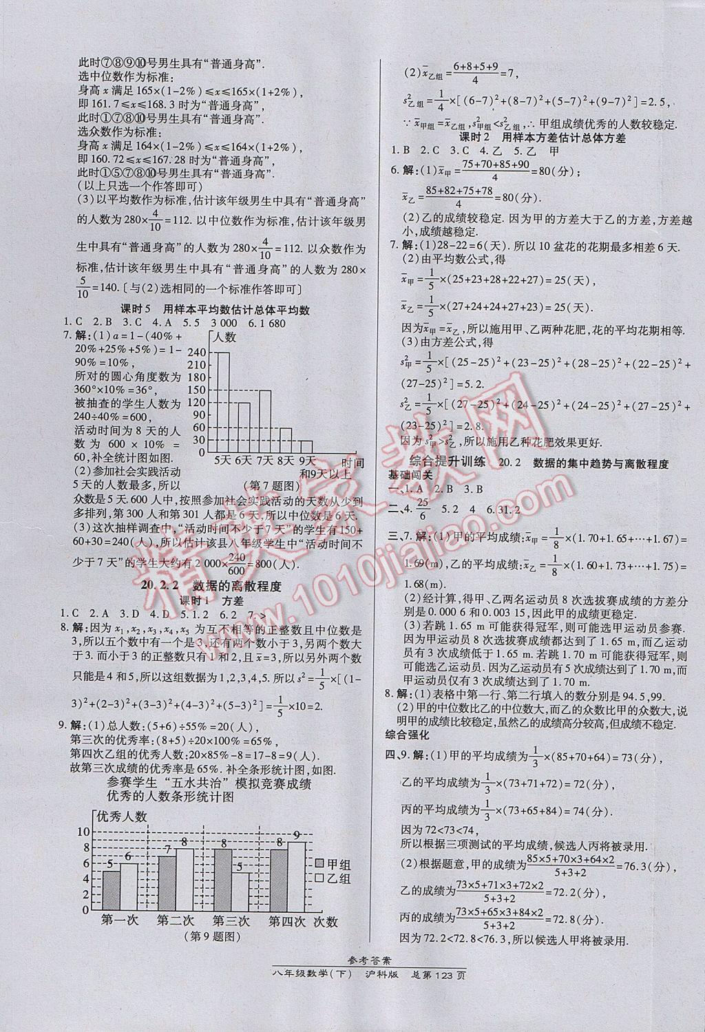 2017年高效課時(shí)通10分鐘掌控課堂八年級(jí)數(shù)學(xué)下冊(cè)滬科版 參考答案第13頁