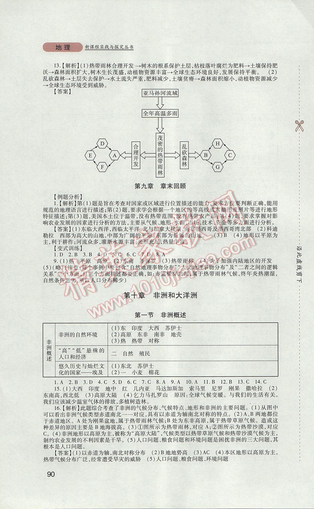 2017年新課程實(shí)踐與探究叢書(shū)七年級(jí)地理下冊(cè)粵人民版 參考答案第6頁(yè)