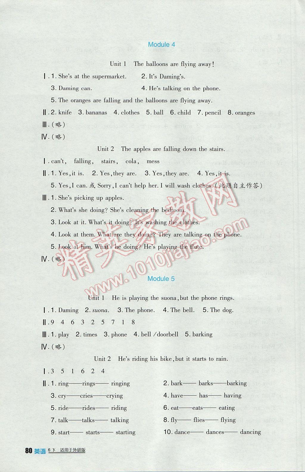 2017年新課標小學生學習實踐園地六年級英語下冊外研版三起 參考答案第11頁