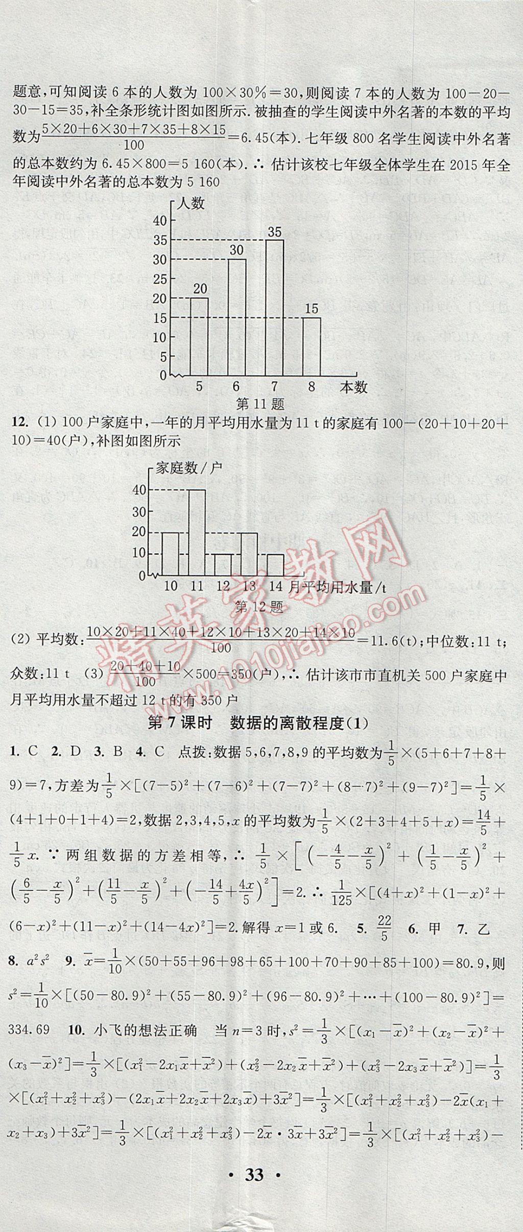 2017年通城学典活页检测八年级数学下册沪科版 参考答案第14页