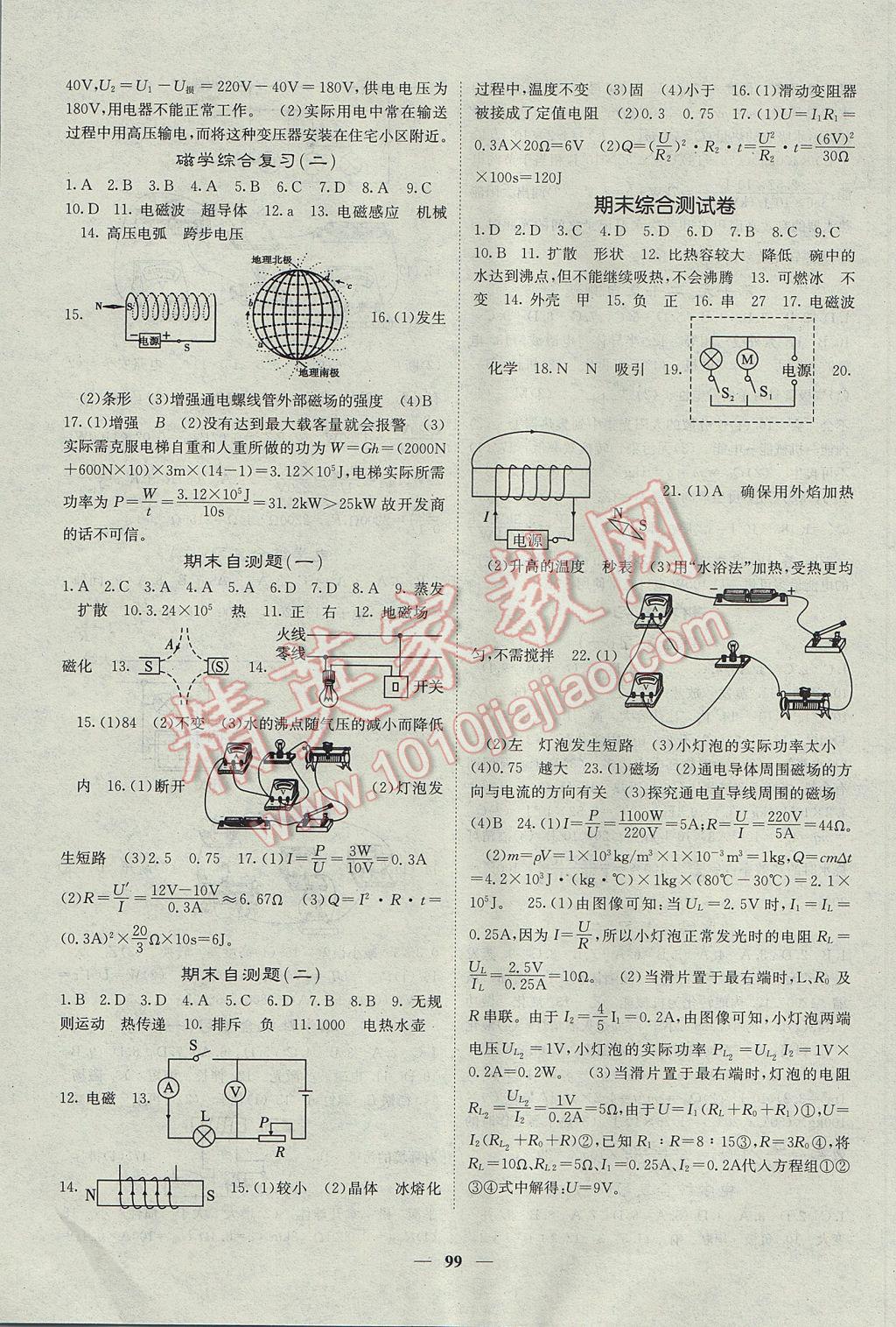 2017年名校課堂內(nèi)外九年級(jí)物理下冊(cè)滬科版 參考答案第8頁