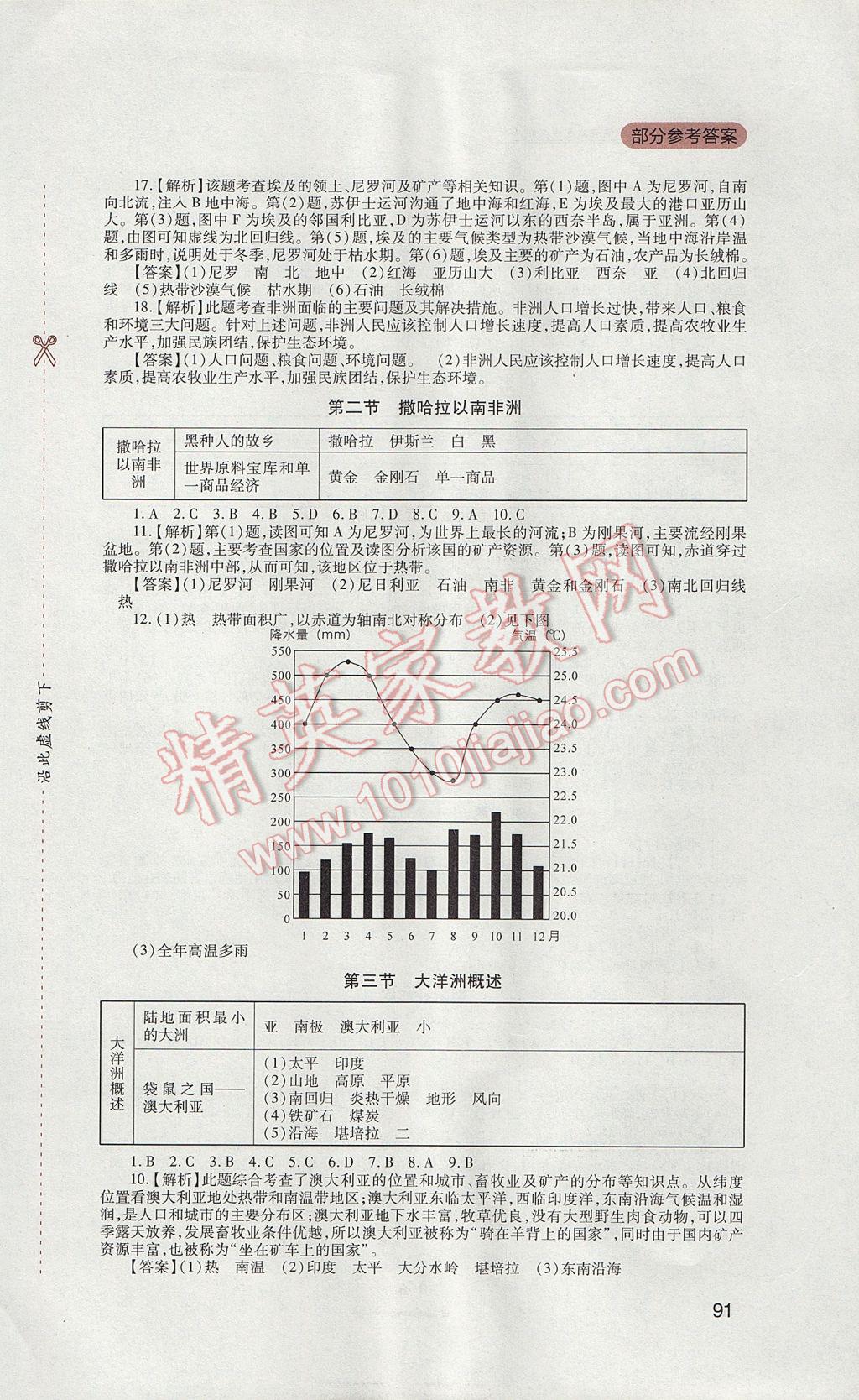 2017年新課程實(shí)踐與探究叢書七年級(jí)地理下冊(cè)粵人民版 參考答案第7頁