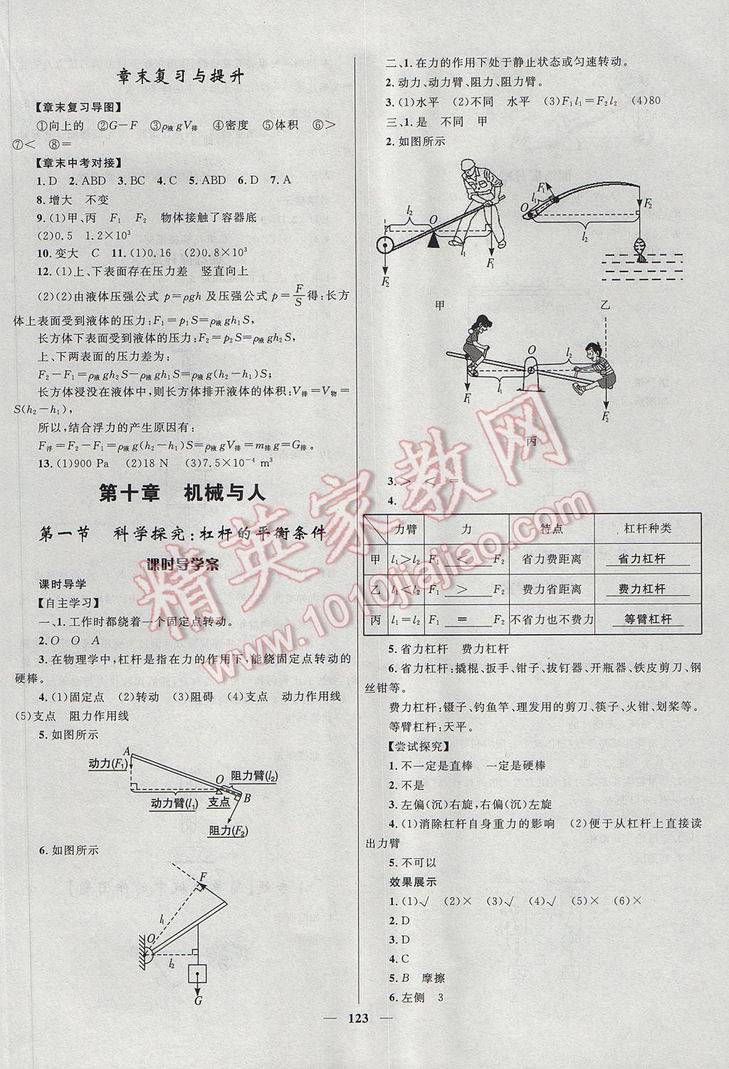 2017年奪冠百分百新導學課時練八年級物理下冊滬科版 參考答案第7頁