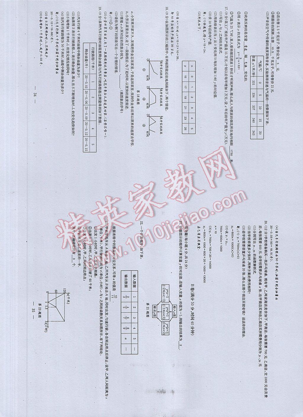 2017年初中數(shù)學(xué)每周過(guò)手最佳方案七年級(jí)下冊(cè) AB卷第19頁(yè)