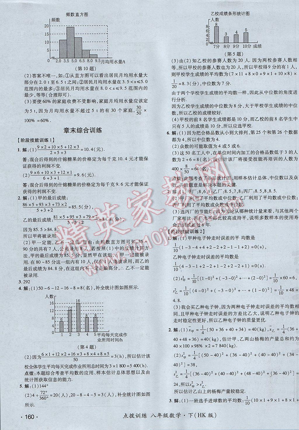 2017年点拨训练八年级数学下册沪科版 参考答案第47页