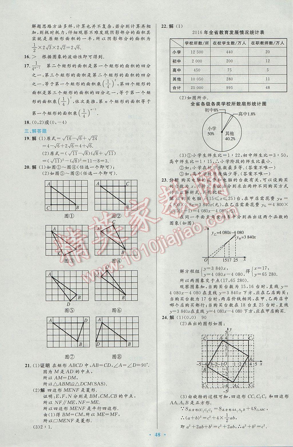 2017年初中同步测控优化设计八年级数学下册人教版 参考答案第30页