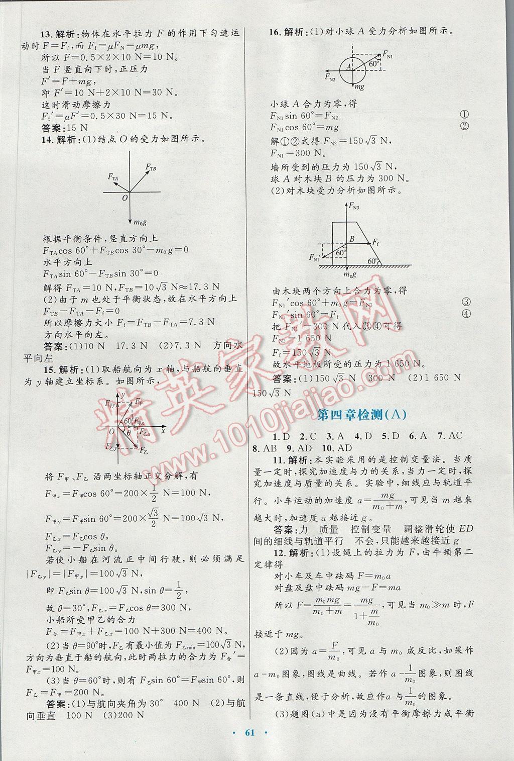 高中同步測控優(yōu)化設(shè)計(jì)物理必修1人教版供內(nèi)蒙古使用 參考答案第29頁