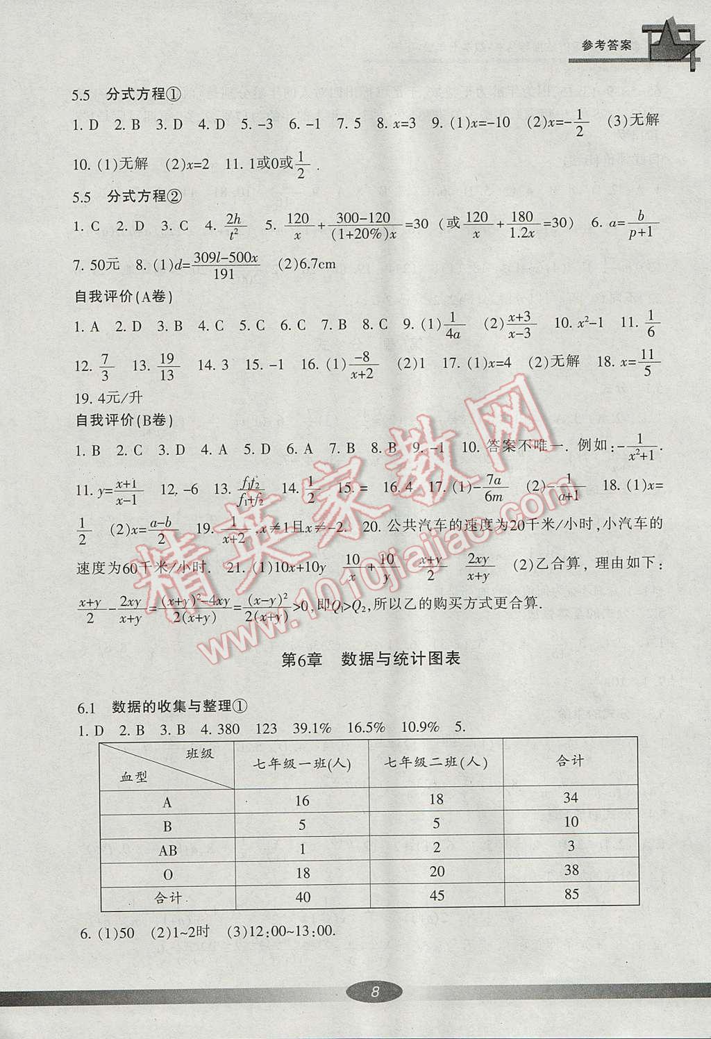 2017年新課標(biāo)學(xué)習(xí)方法指導(dǎo)叢書(shū)七年級(jí)數(shù)學(xué)下冊(cè)浙教版 參考答案第19頁(yè)