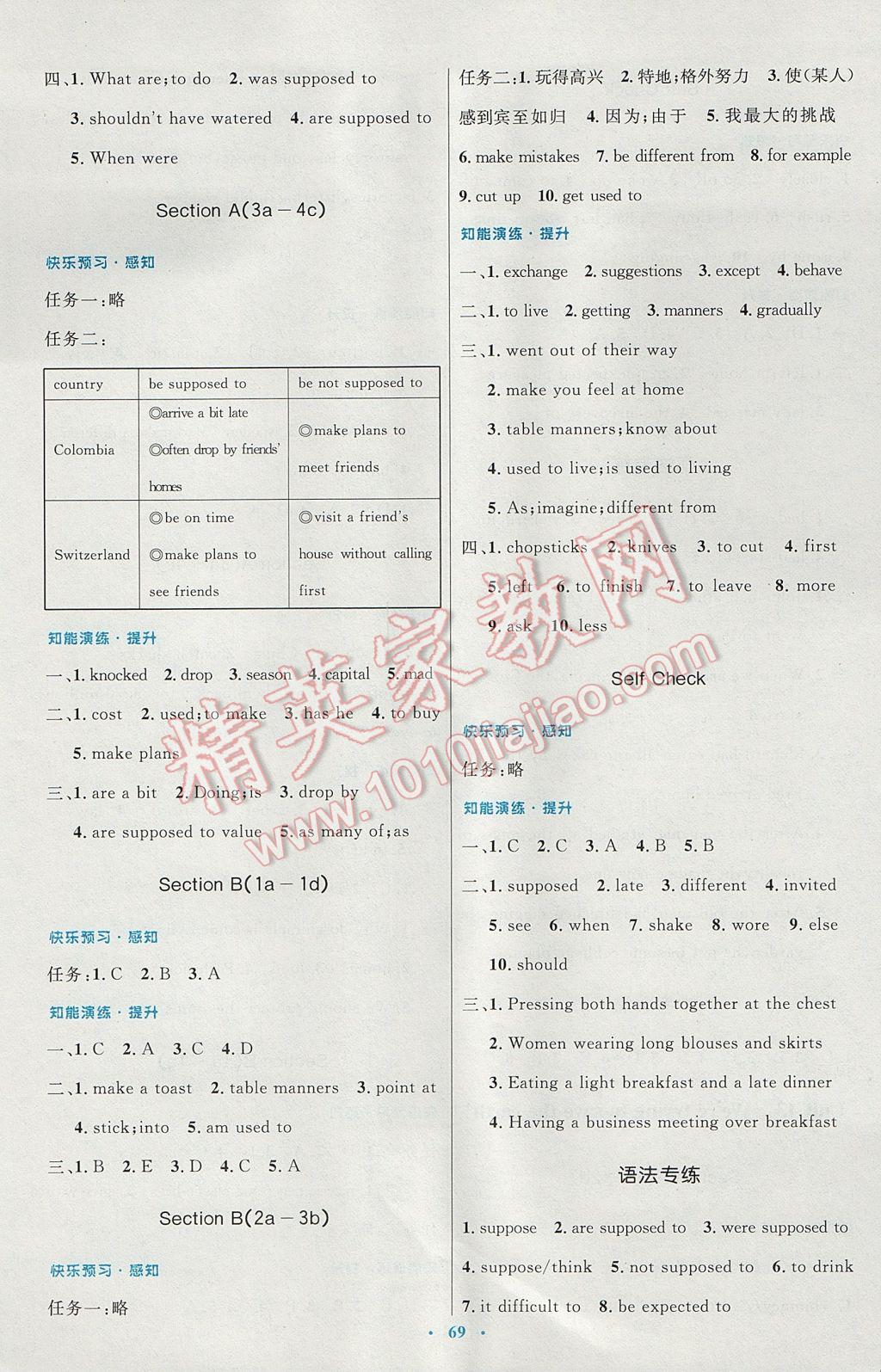 2016年初中同步測控優(yōu)化設(shè)計(jì)九年級英語全一冊人教版 參考答案第13頁