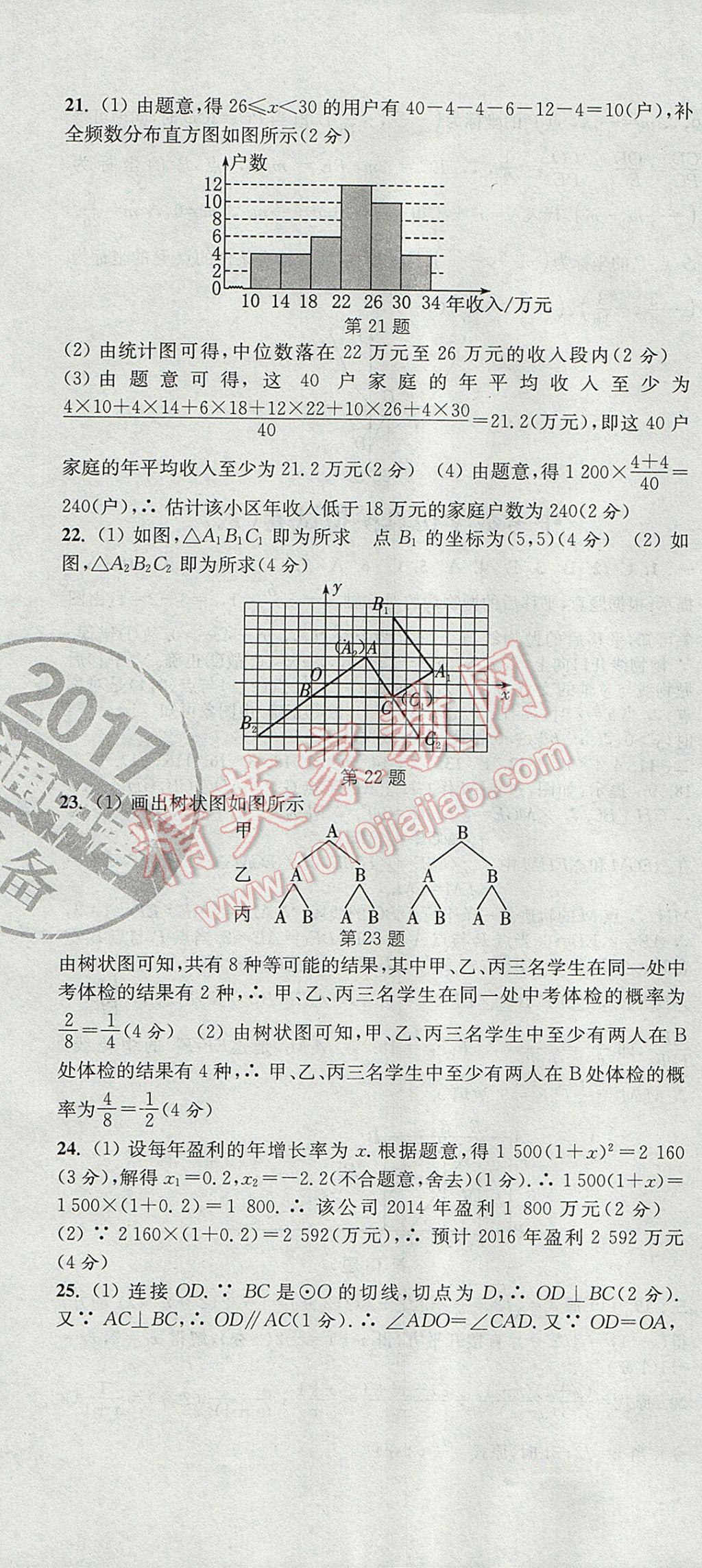 2017年通城學(xué)典決勝中考數(shù)學(xué)南通專用 參考答案第22頁