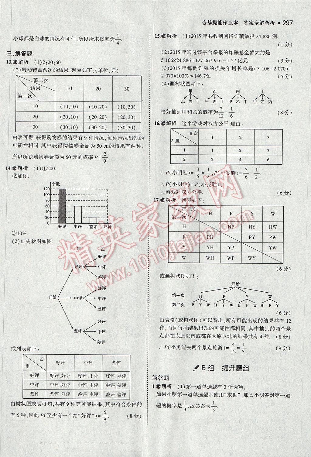 2017年3年中考2年模擬中考數(shù)學山西專用 參考答案第95頁