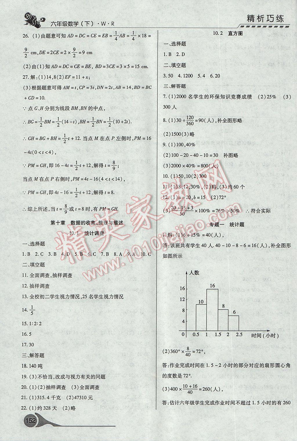 2017年精析巧練階段性驗收與測試六年級數(shù)學(xué)下冊WR 參考答案第12頁