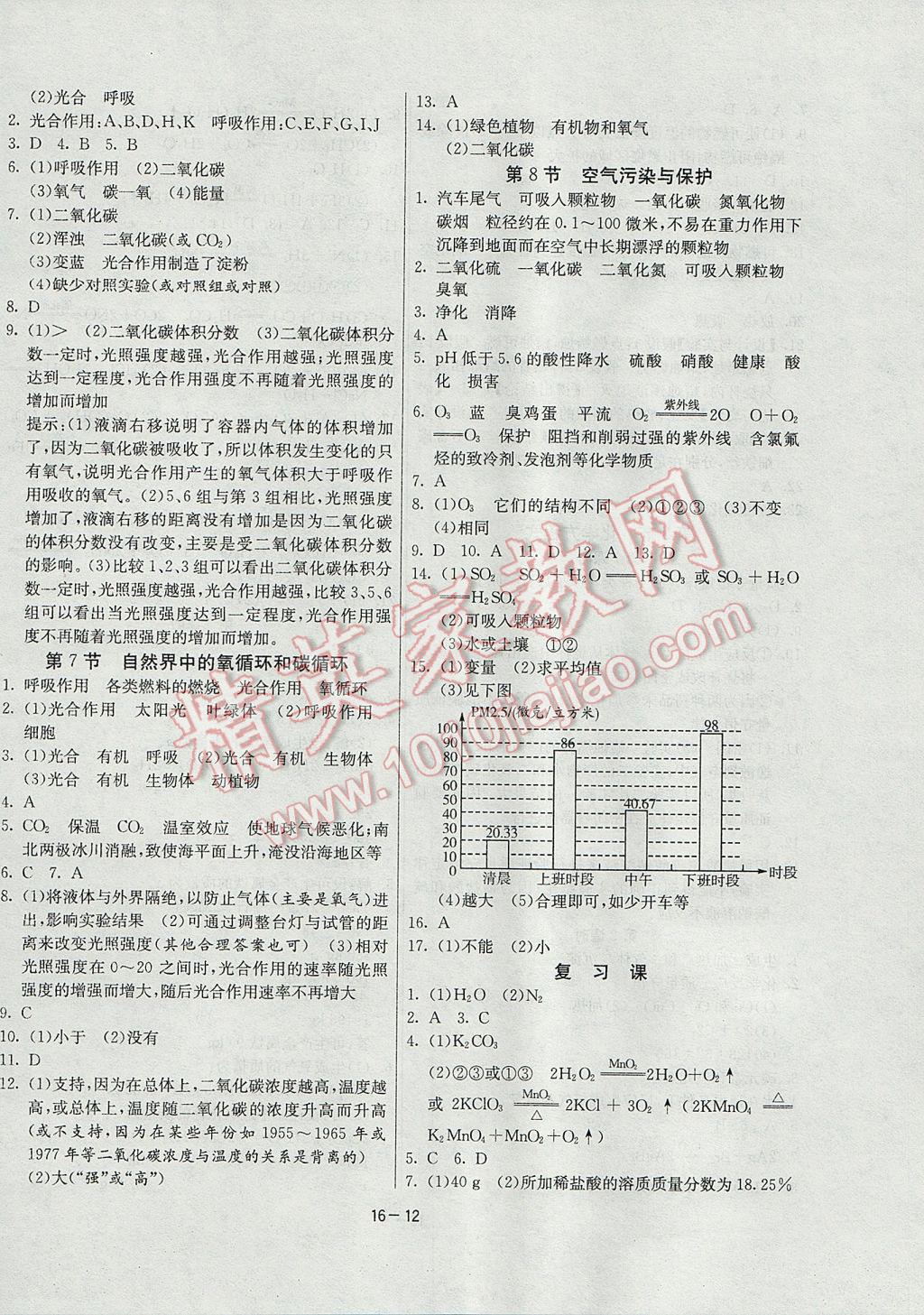2017年課時(shí)訓(xùn)練八年級(jí)科學(xué)下冊(cè)浙教版 參考答案第12頁