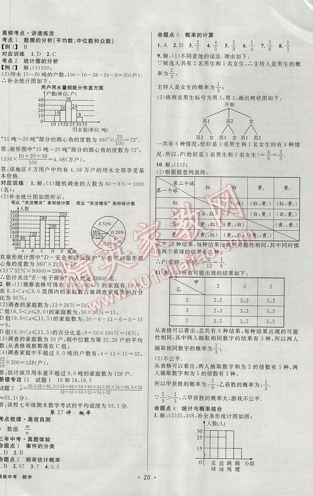 2017年聚焦中考數(shù)學(xué)遼寧專版 參考答案第20頁