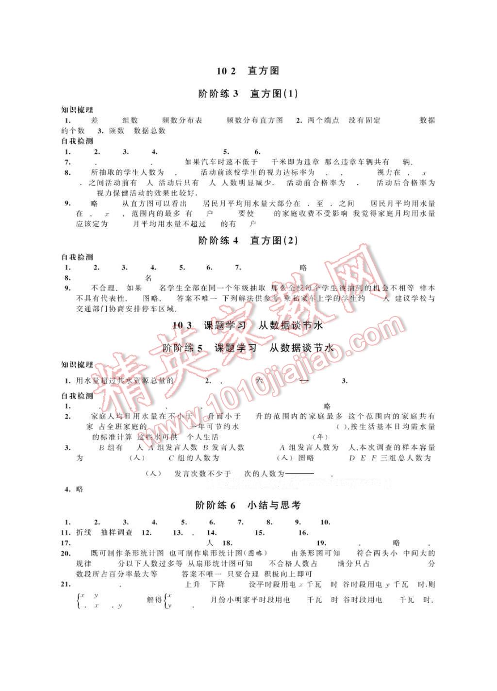 2017年綠色指標自我提升七年級數(shù)學下冊 參考答案第14頁