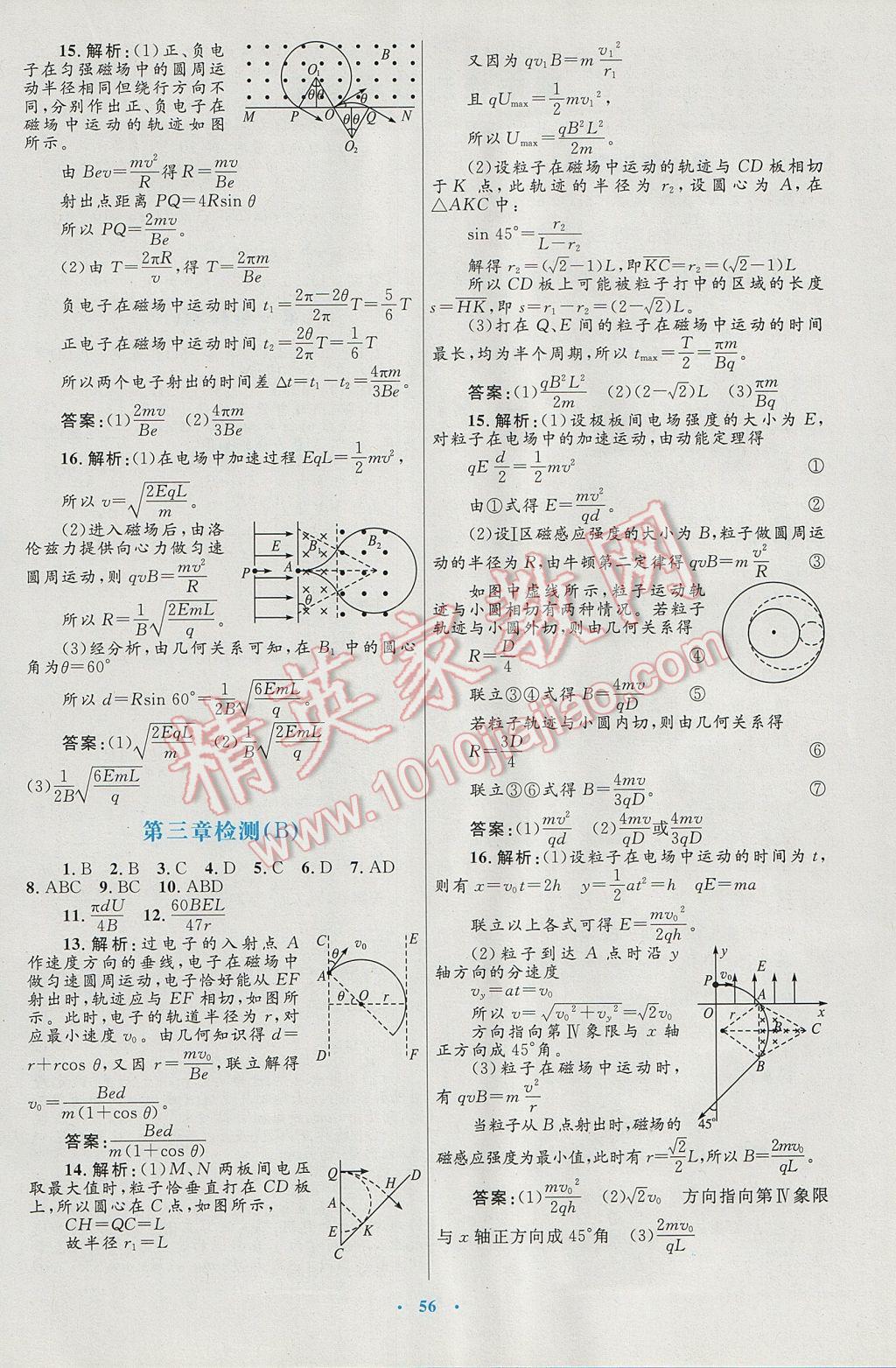 高中同步測控優(yōu)化設計物理選修3-1人教版 參考答案第32頁