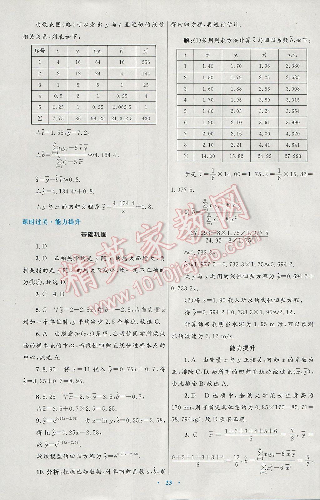 高中同步測控優(yōu)化設(shè)計數(shù)學(xué)選修1-2人教A版 參考答案第3頁