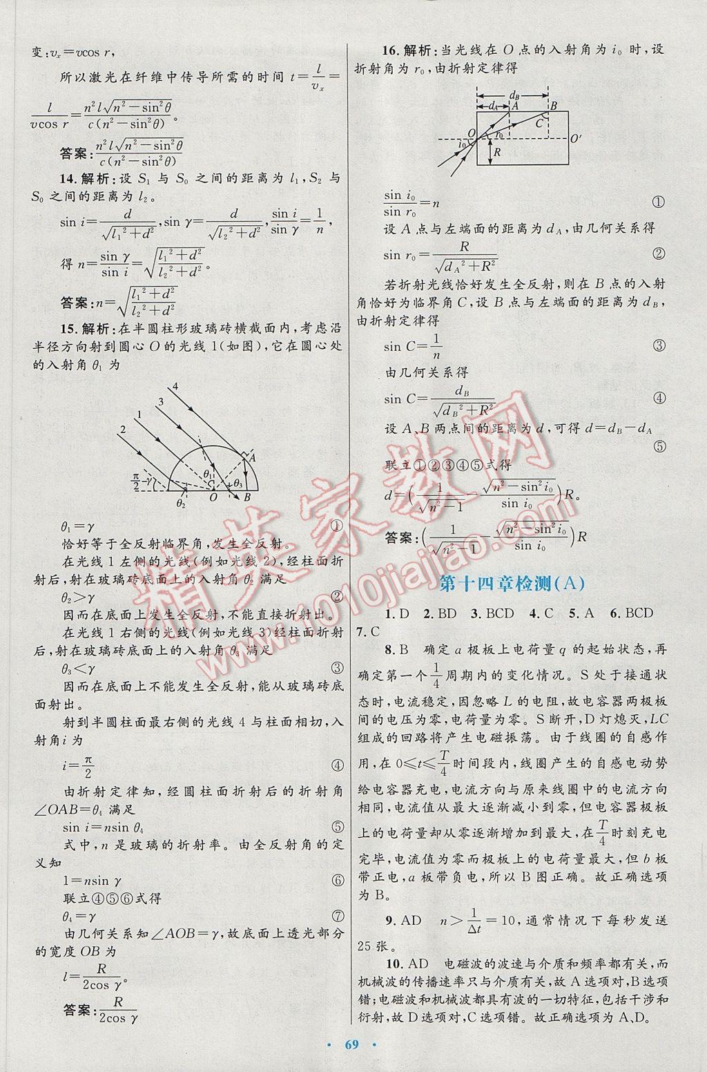 高中同步測控優(yōu)化設計物理選修3-4人教版 參考答案第29頁