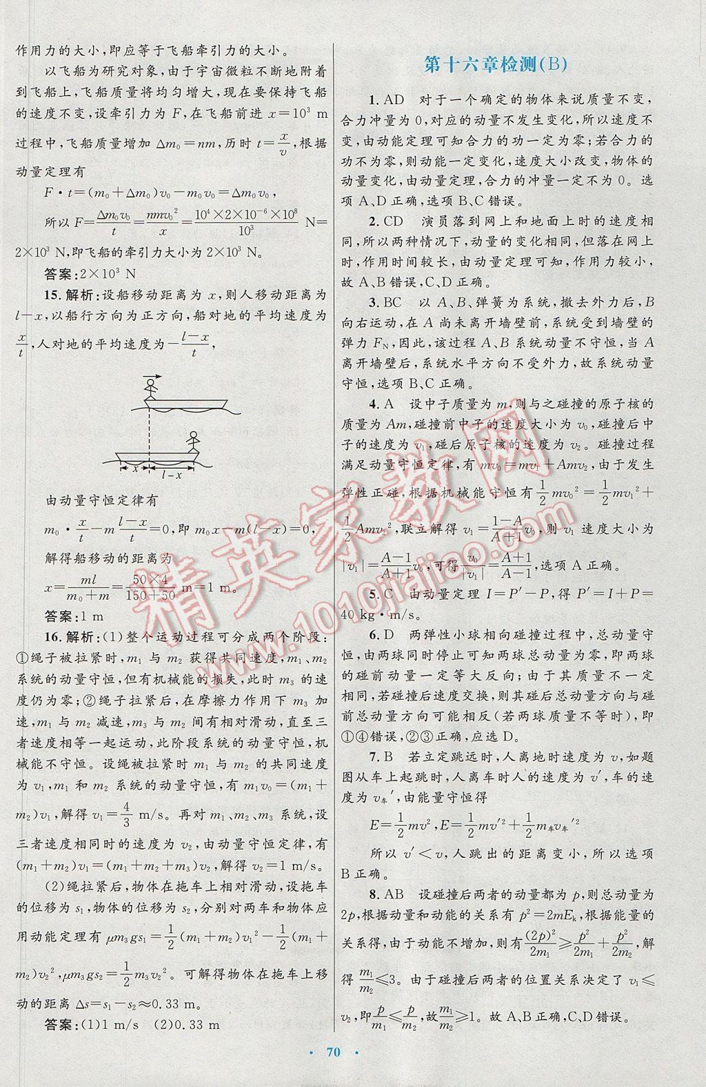 高中同步測(cè)控優(yōu)化設(shè)計(jì)物理選修3-5人教版 參考答案第34頁(yè)