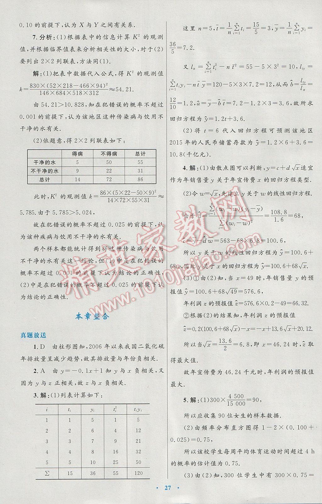 高中同步測控優(yōu)化設(shè)計數(shù)學(xué)選修1-2人教A版 參考答案第7頁