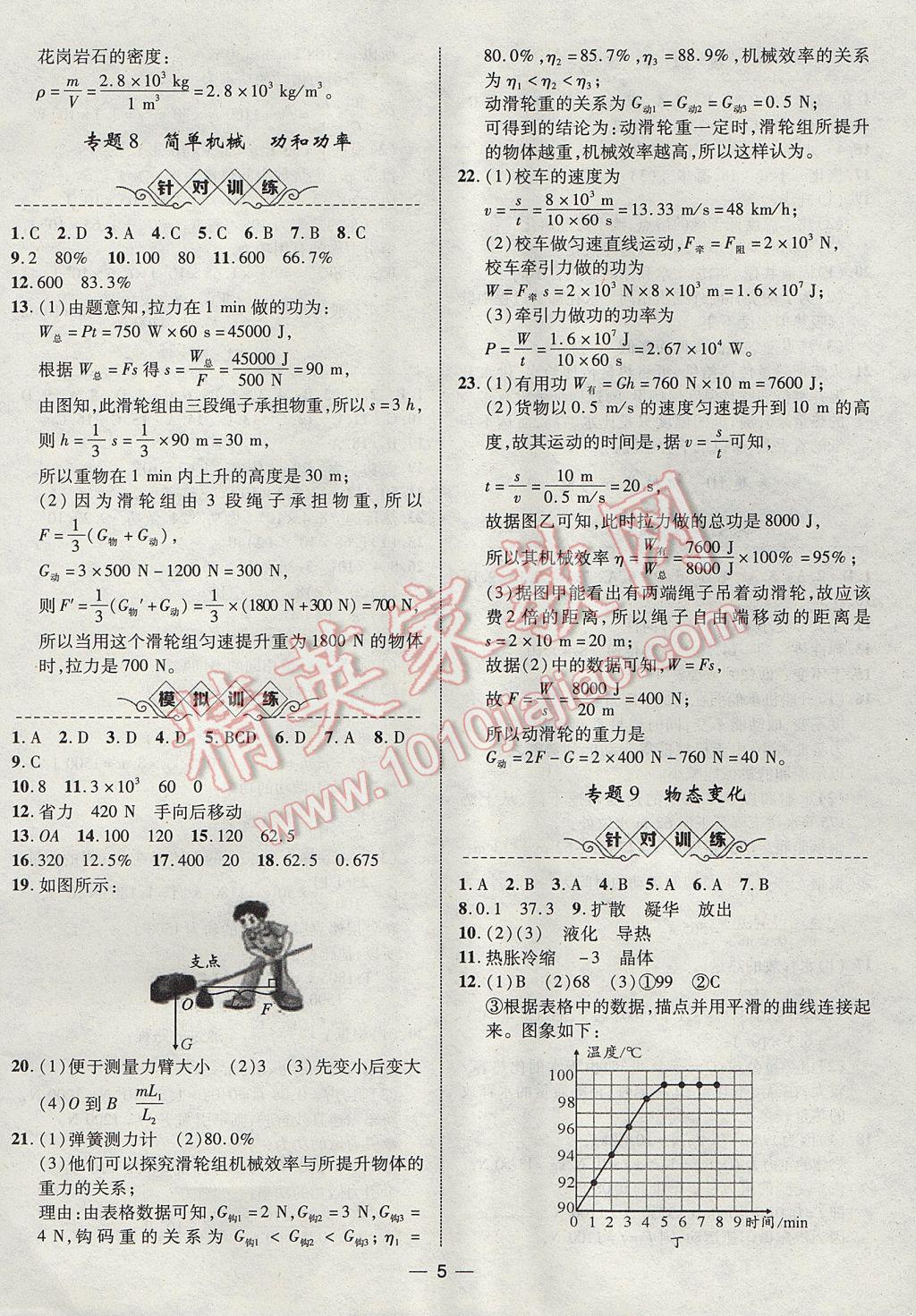 2017年智囊團(tuán)中考總復(fù)習(xí)物理人教版 參考答案第5頁