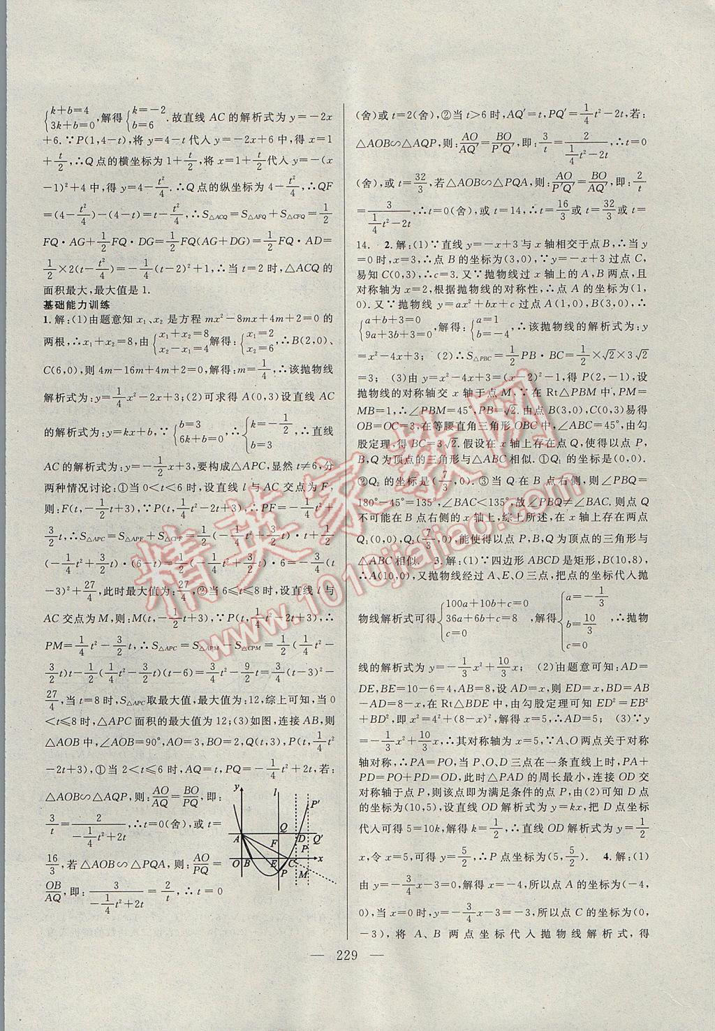 2017年中考复习指南数学 参考答案第29页