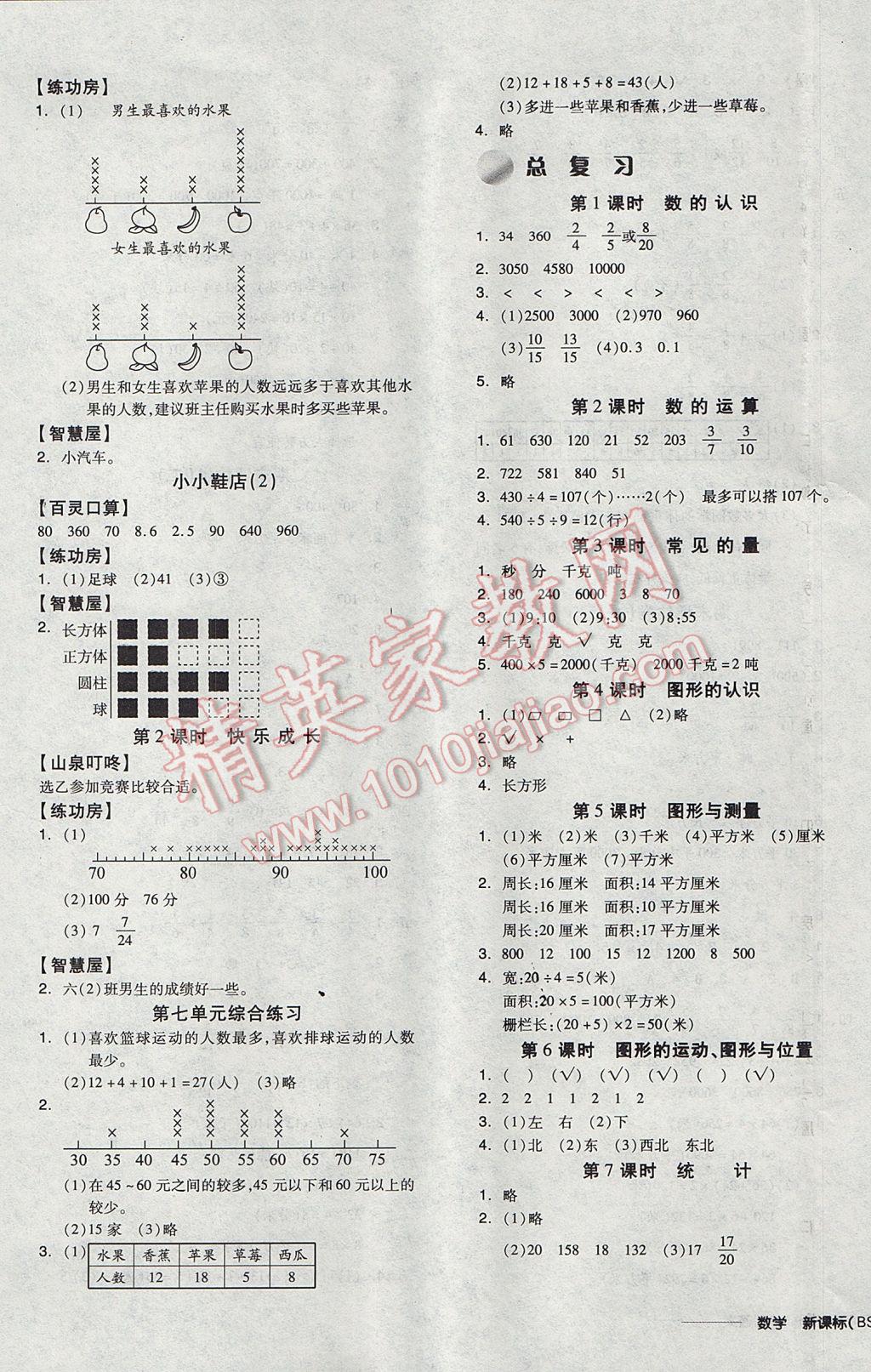 2017年全品學(xué)練考三年級(jí)數(shù)學(xué)下冊(cè)北師大版 參考答案第9頁(yè)