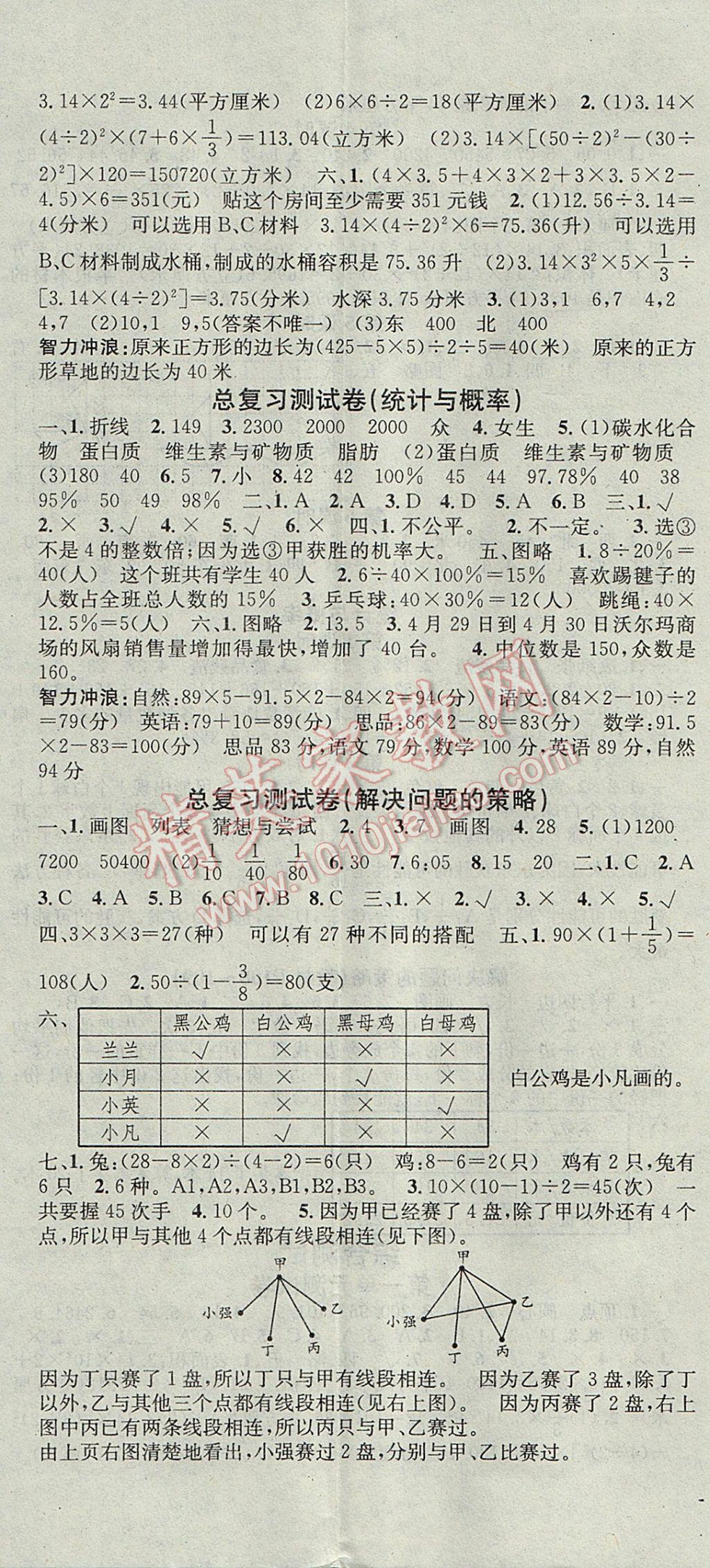 2017年助教型教輔名校課堂六年級(jí)數(shù)學(xué)下冊(cè)北師大版 參考答案第11頁(yè)