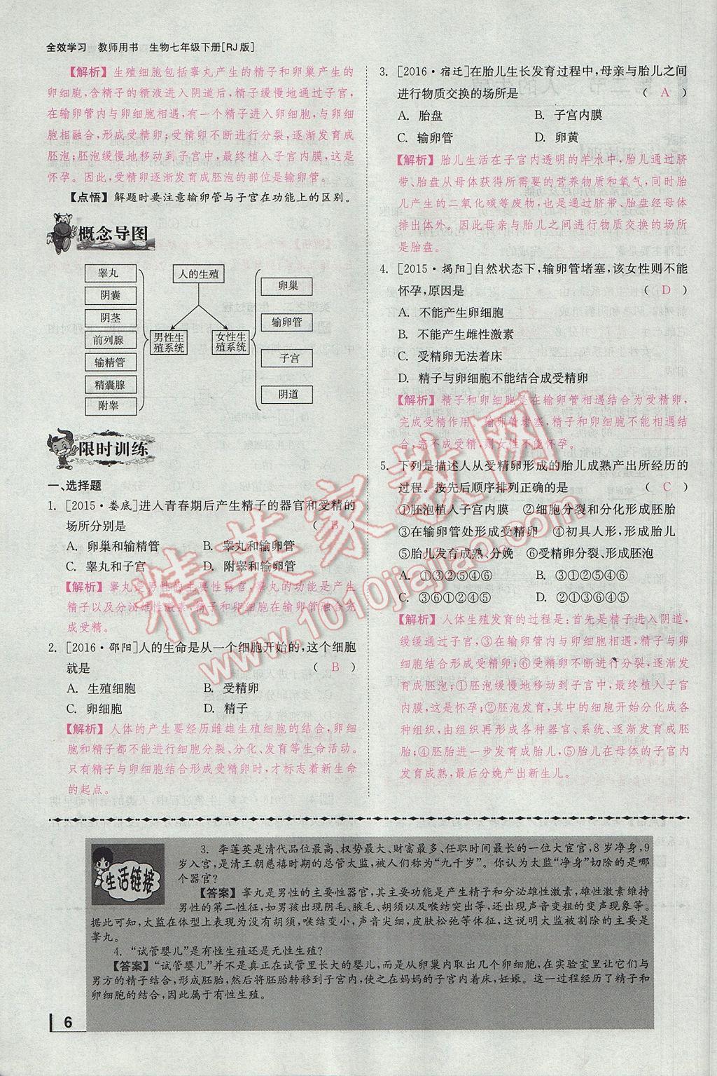 2017年全效學(xué)習(xí)七年級生物下冊人教版 第一章 人的由來第30頁