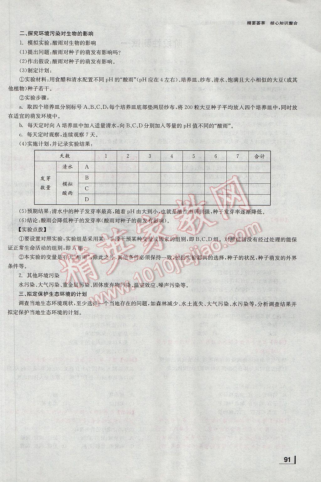 2017年全效學(xué)習(xí)七年級(jí)生物下冊(cè)人教版 第七章 人類活動(dòng)對(duì)生物圈的影響第53頁(yè)