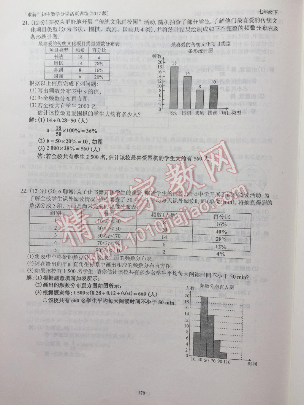 2017年初中數(shù)學(xué)活頁(yè)練習(xí)七年級(jí)下冊(cè)西安出版社 參考答案第178頁(yè)