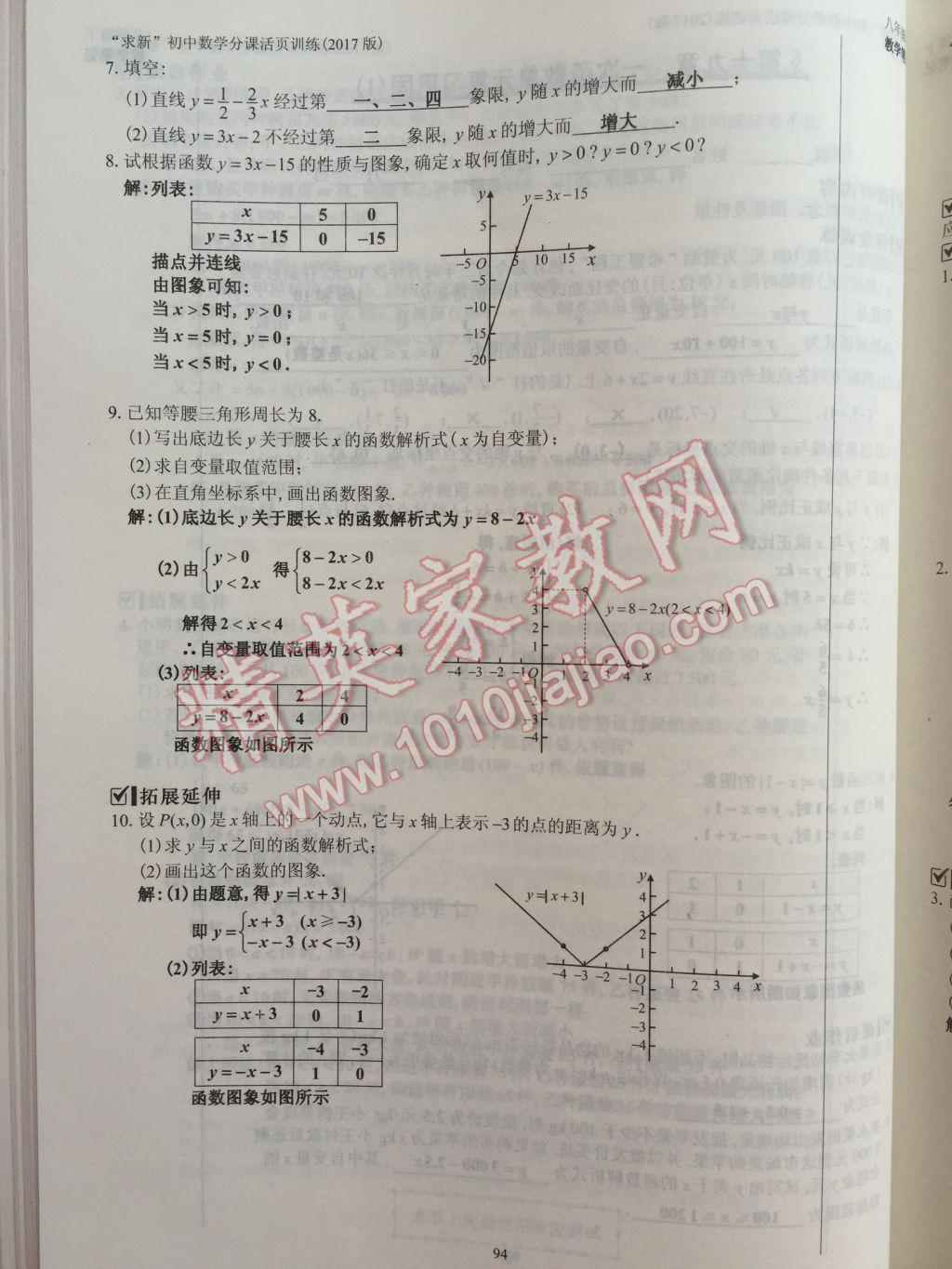 2017年初中數(shù)學(xué)活頁(yè)練習(xí)八年級(jí)下冊(cè)西安出版社 參考答案第94頁(yè)