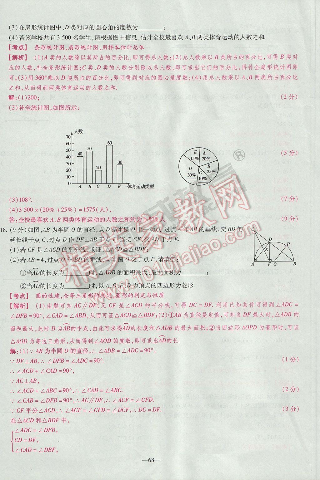 2017年河南中考仿真卷極速提分8套卷數(shù)學(xué)第5年第5版 參考答案第90頁