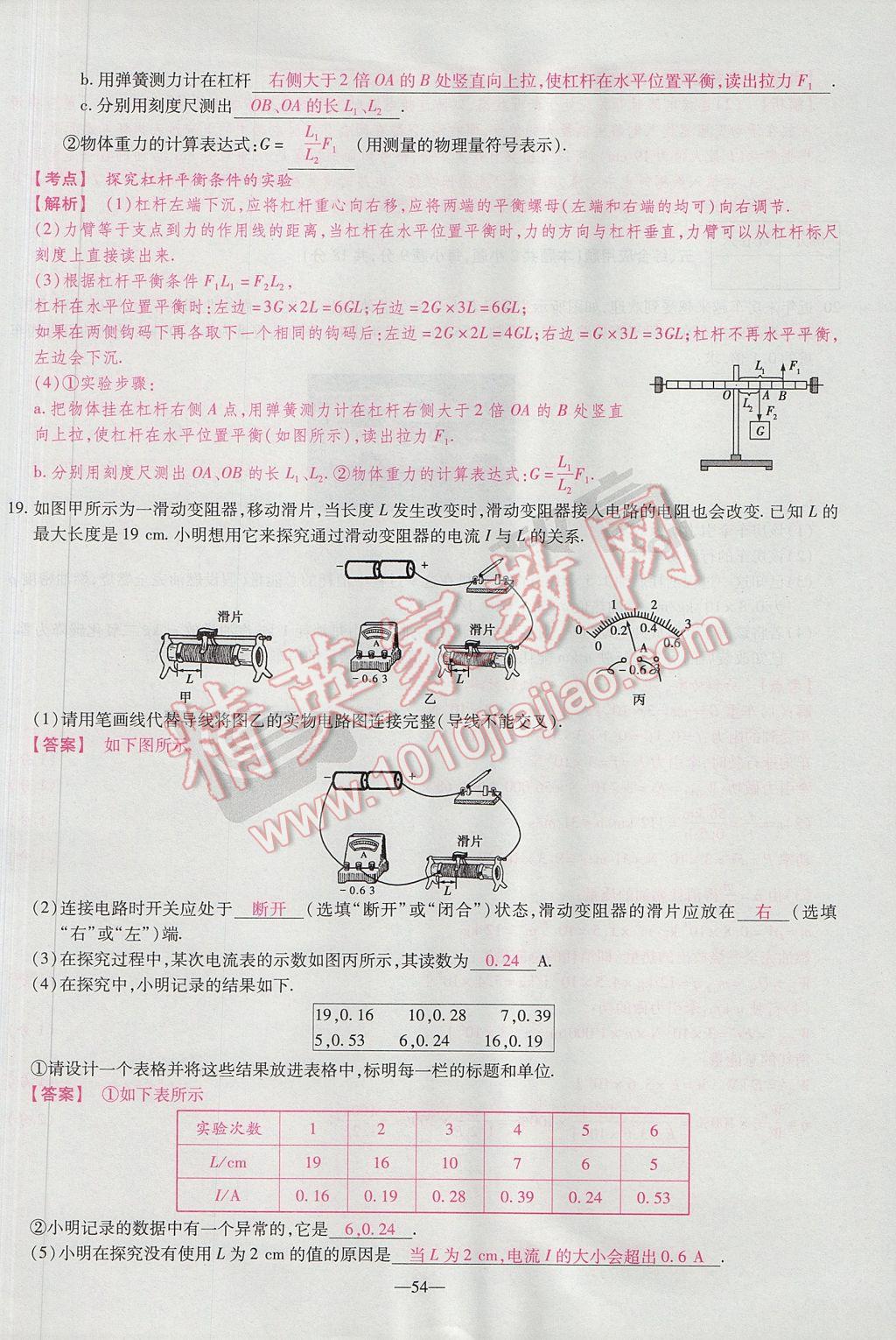 2017年河南中考仿真卷極速提分8套卷物理第5年第5版 參考答案第66頁