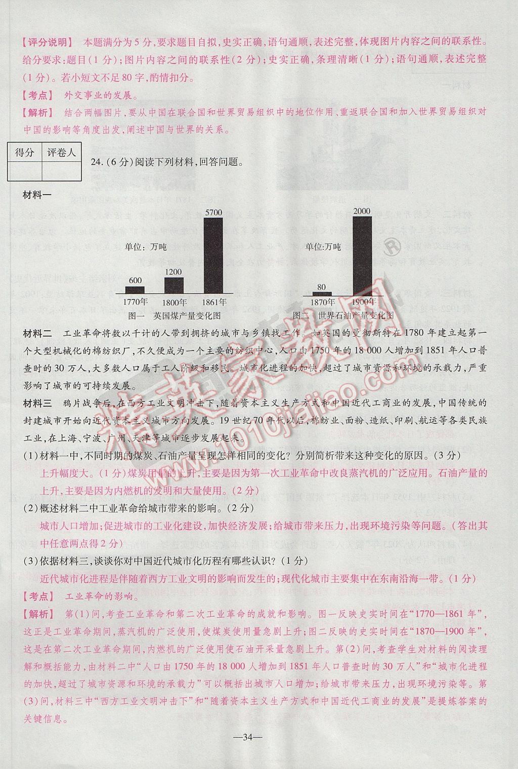 2017年河南中考仿真卷極速提分8套卷歷史第5年第5版 參考答案第32頁(yè)