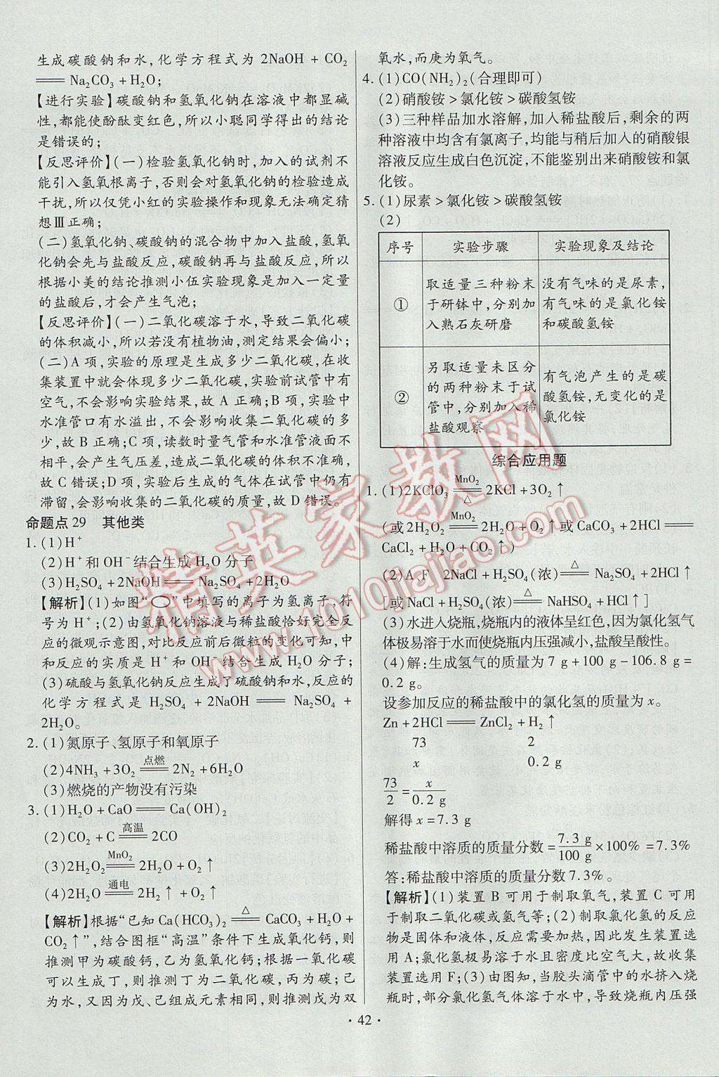 2017年河南中考仿真卷極速提分8套卷化學(xué)第5年第5版 專項(xiàng)搶分特訓(xùn)答案第7頁