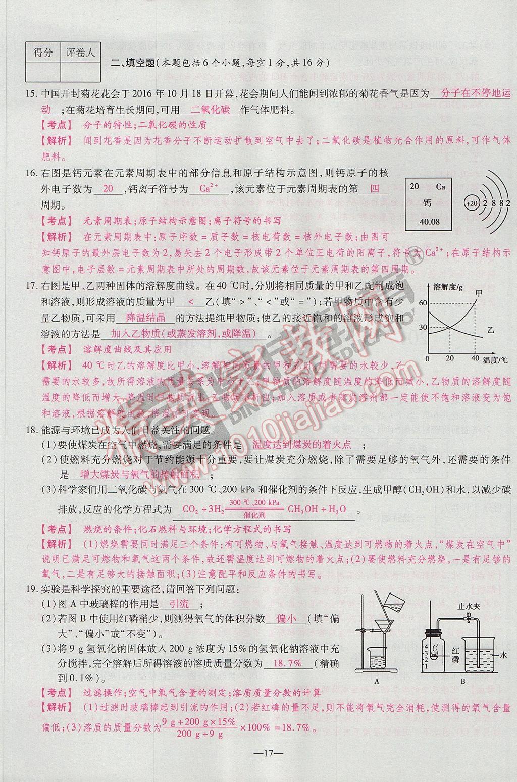 2017年河南中考仿真卷極速提分8套卷化學(xué)第5年第5版 參考答案第21頁(yè)