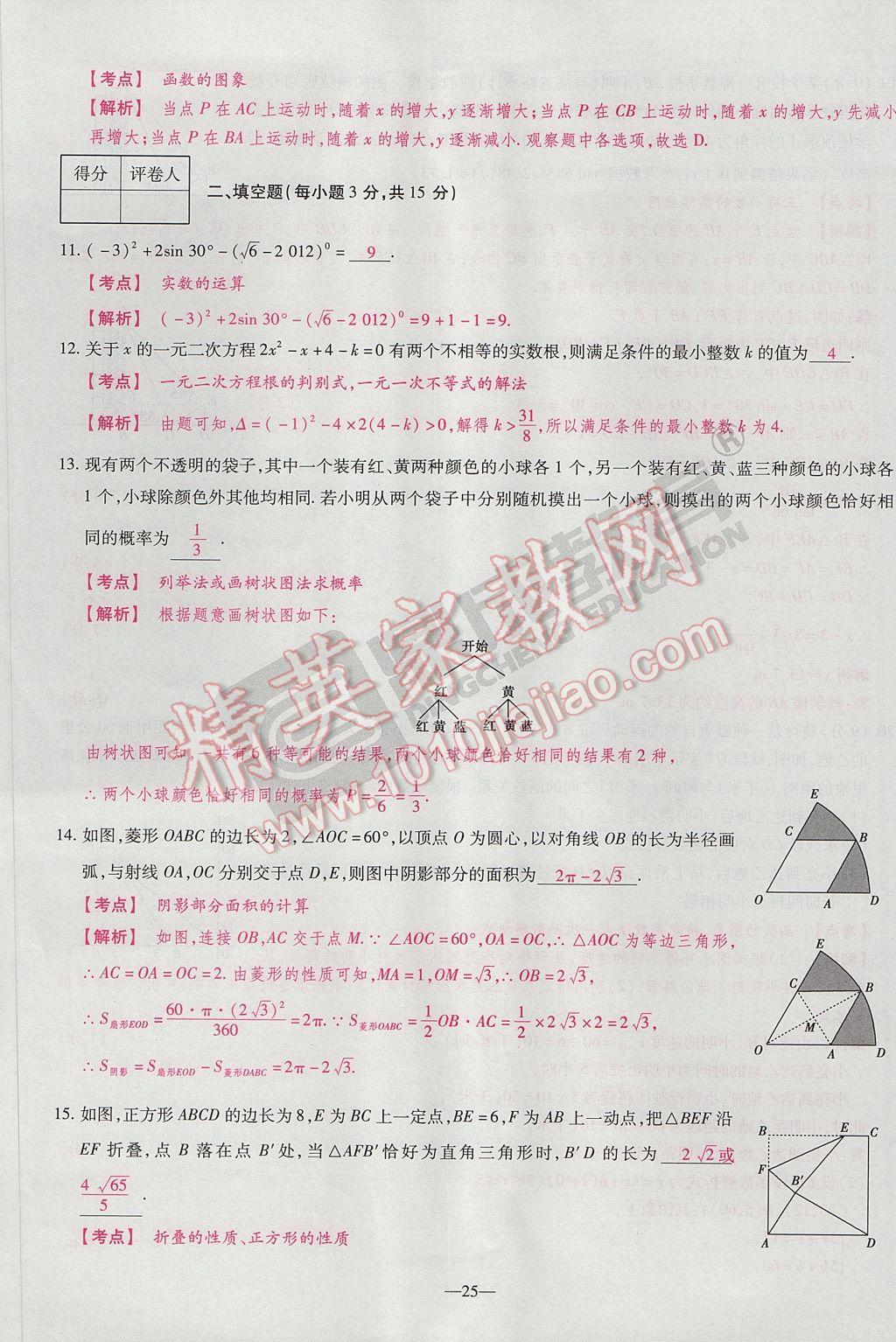 2017年河南中考仿真卷極速提分8套卷數(shù)學(xué)第5年第5版 參考答案第47頁