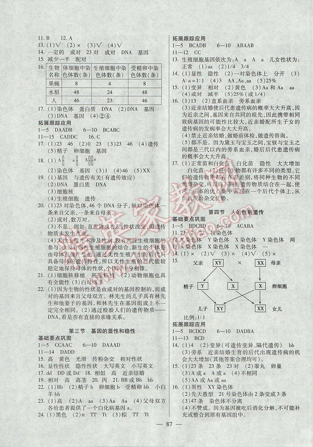 2017年自主訓(xùn)練八年級(jí)生物下冊(cè)人教版 參考答案第3頁(yè)