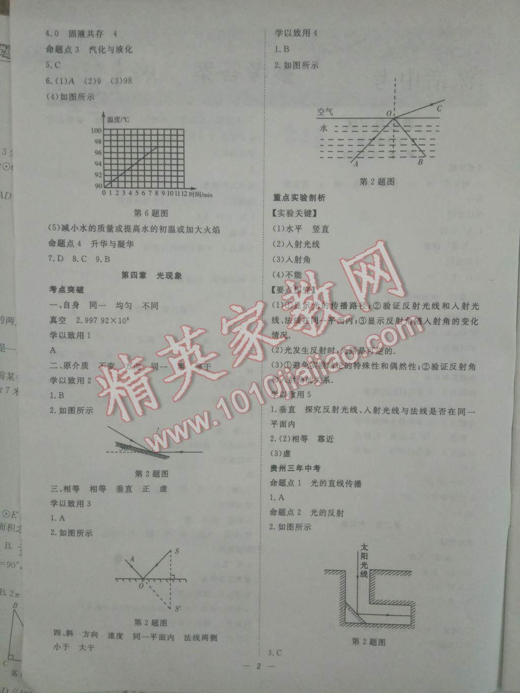 2017年激活中考物理畢節(jié)專(zhuān)版 參考答案第2頁(yè)