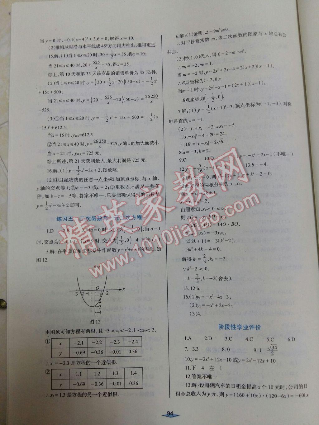 2017年自主合作探究新課程學習與評價九年級數(shù)學下冊 參考答案第14頁