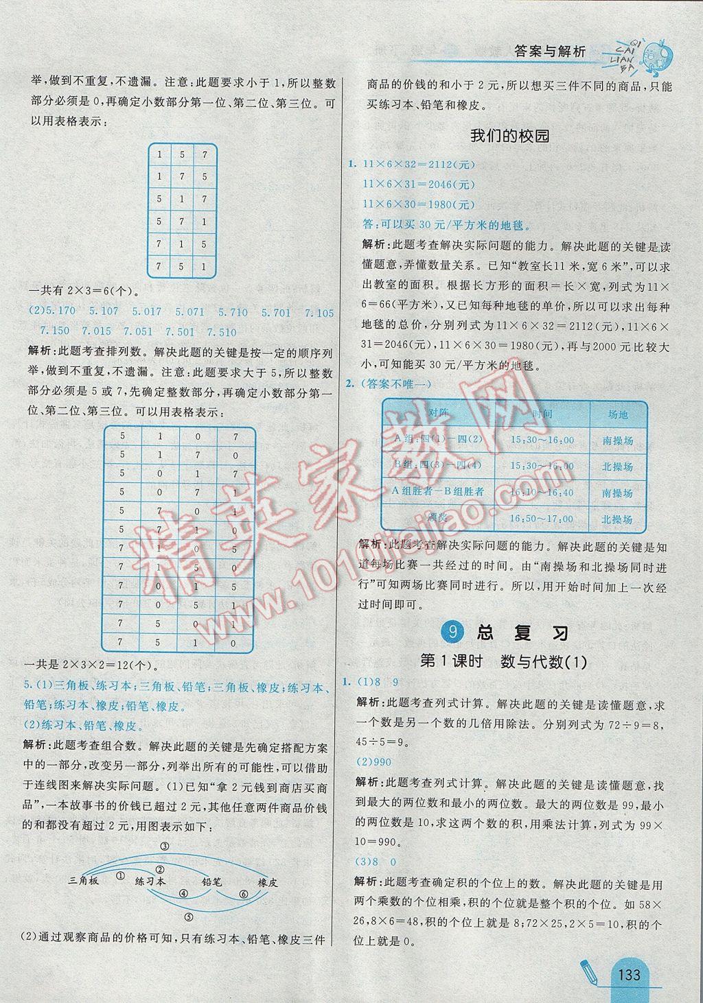 2017年七彩練霸三年級數(shù)學下冊人教版 參考答案第49頁