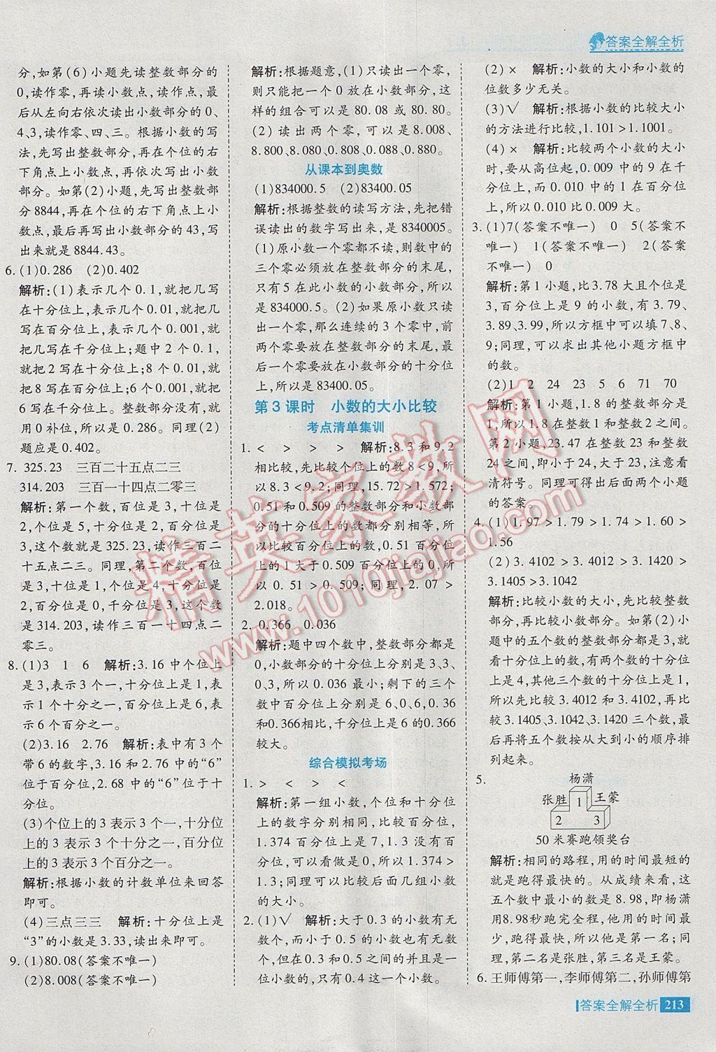 2017年考點集訓(xùn)與滿分備考四年級數(shù)學(xué)下冊冀教版 參考答案第37頁