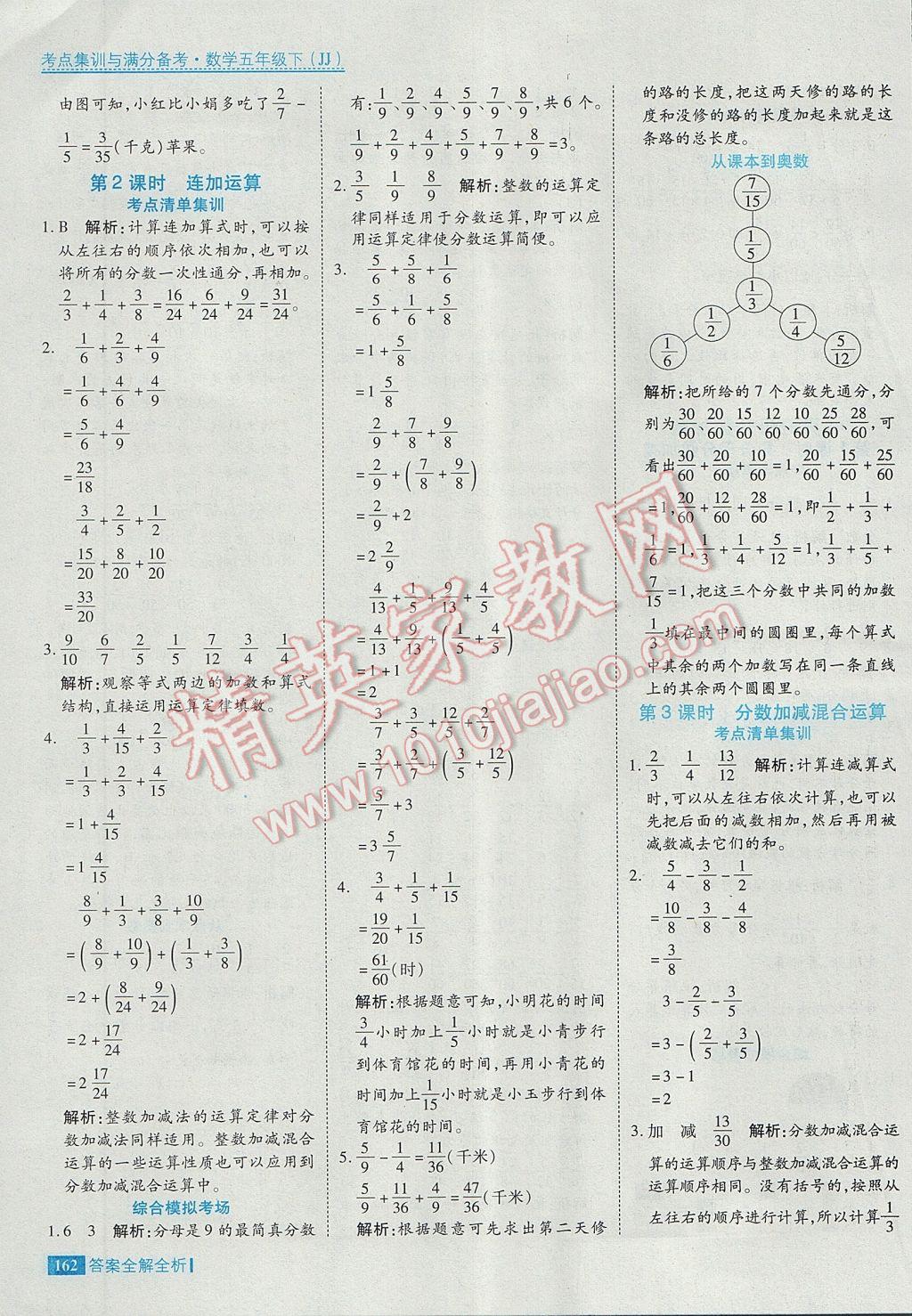 2017年考點集訓(xùn)與滿分備考五年級數(shù)學(xué)下冊冀教版 參考答案第10頁