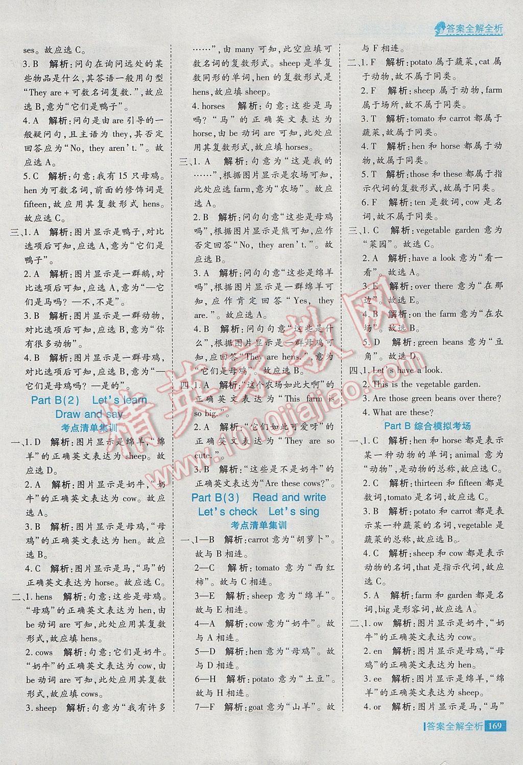 2017年考點(diǎn)集訓(xùn)與滿分備考四年級(jí)英語(yǔ)下冊(cè) 參考答案第25頁(yè)