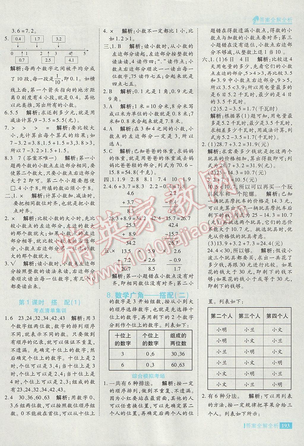 2017年考點(diǎn)集訓(xùn)與滿分備考三年級(jí)數(shù)學(xué)下冊(cè) 參考答案第41頁(yè)