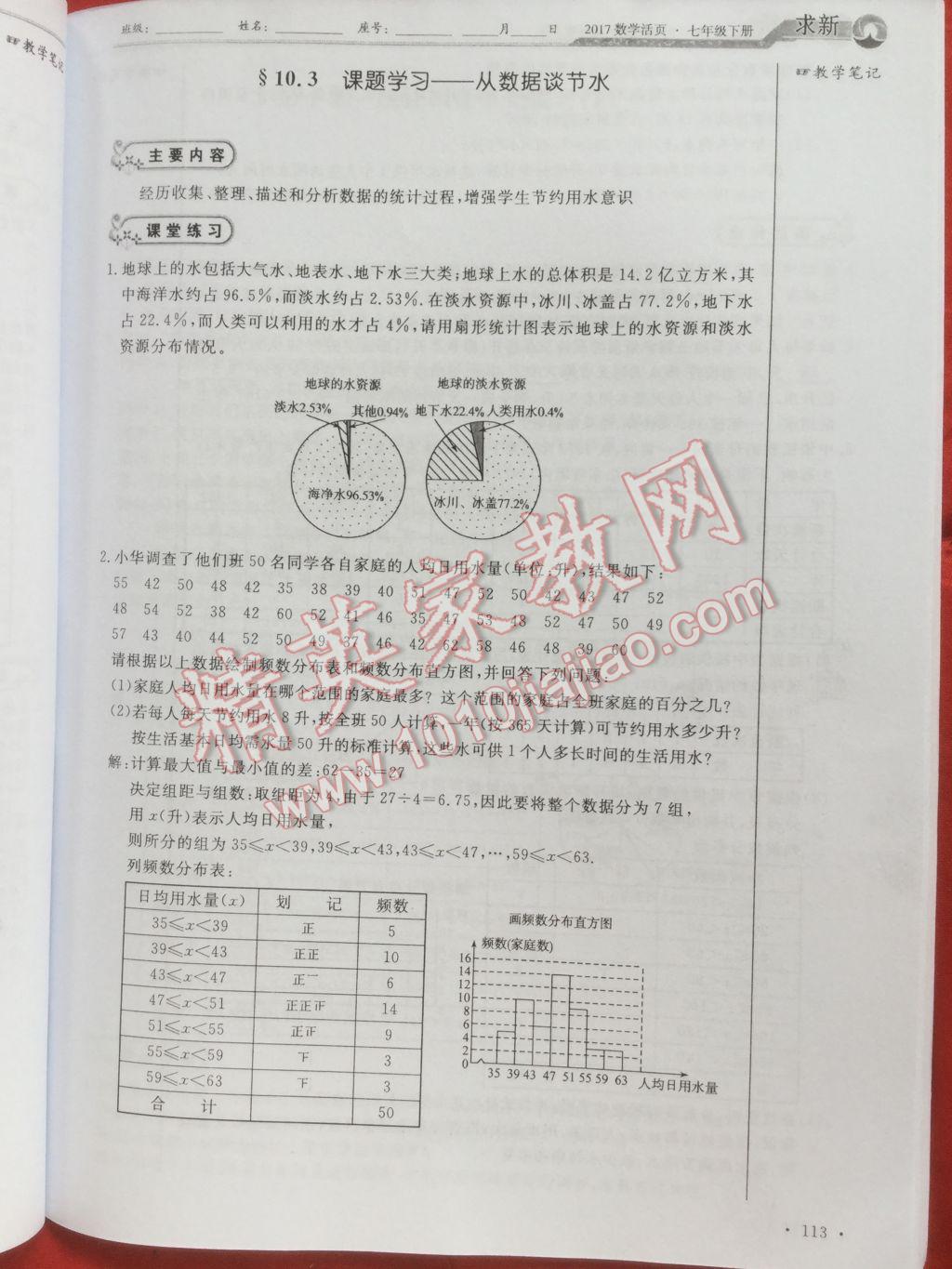 2017年數(shù)學(xué)活頁(yè)單元測(cè)評(píng)卷七年級(jí)數(shù)學(xué)下冊(cè)人教版 參考答案第113頁(yè)